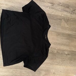 Cuts Clothing Black Cropped T-Shirt